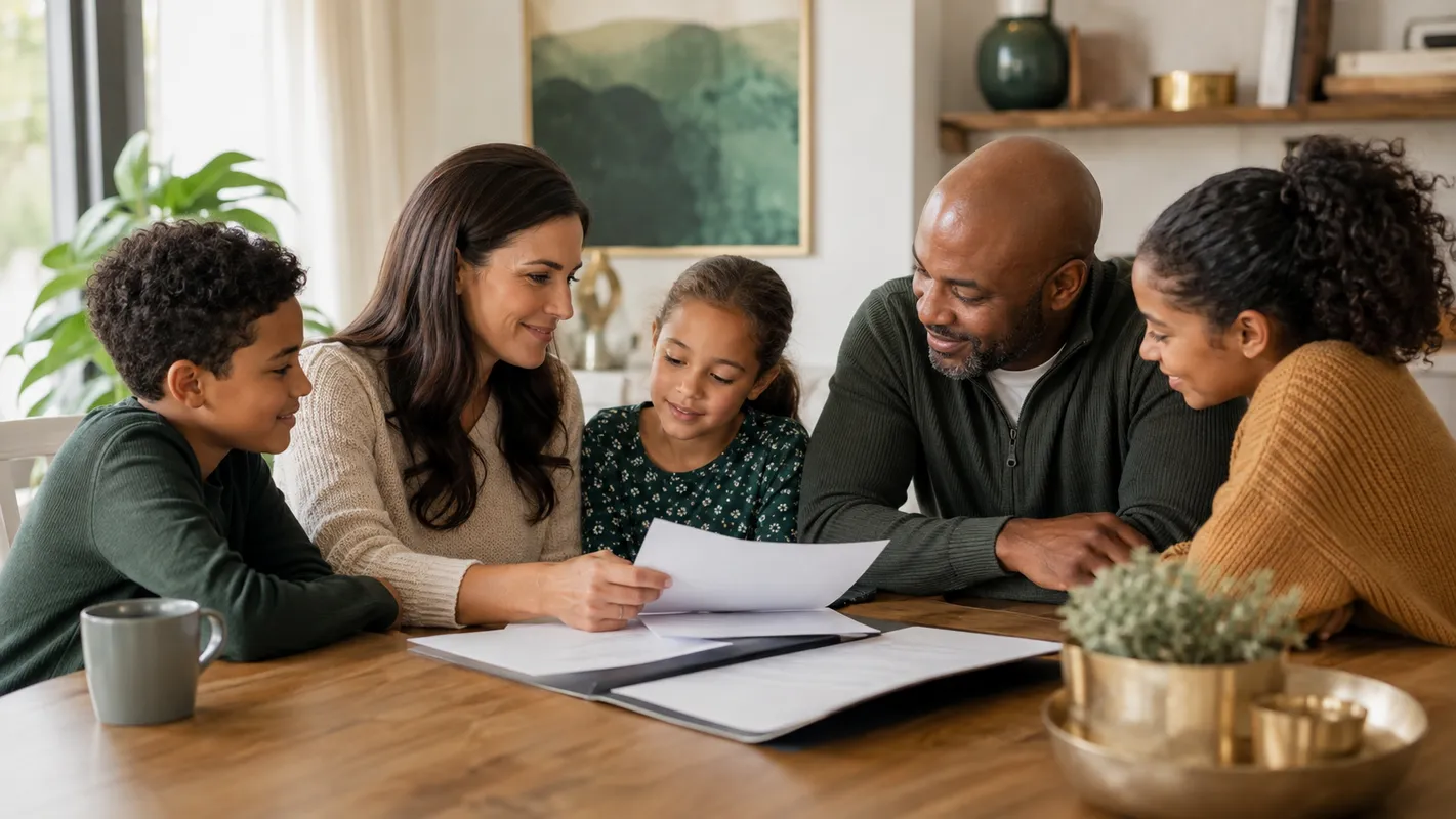 New Jersey parents reviewing special needs planning documents for their blended family